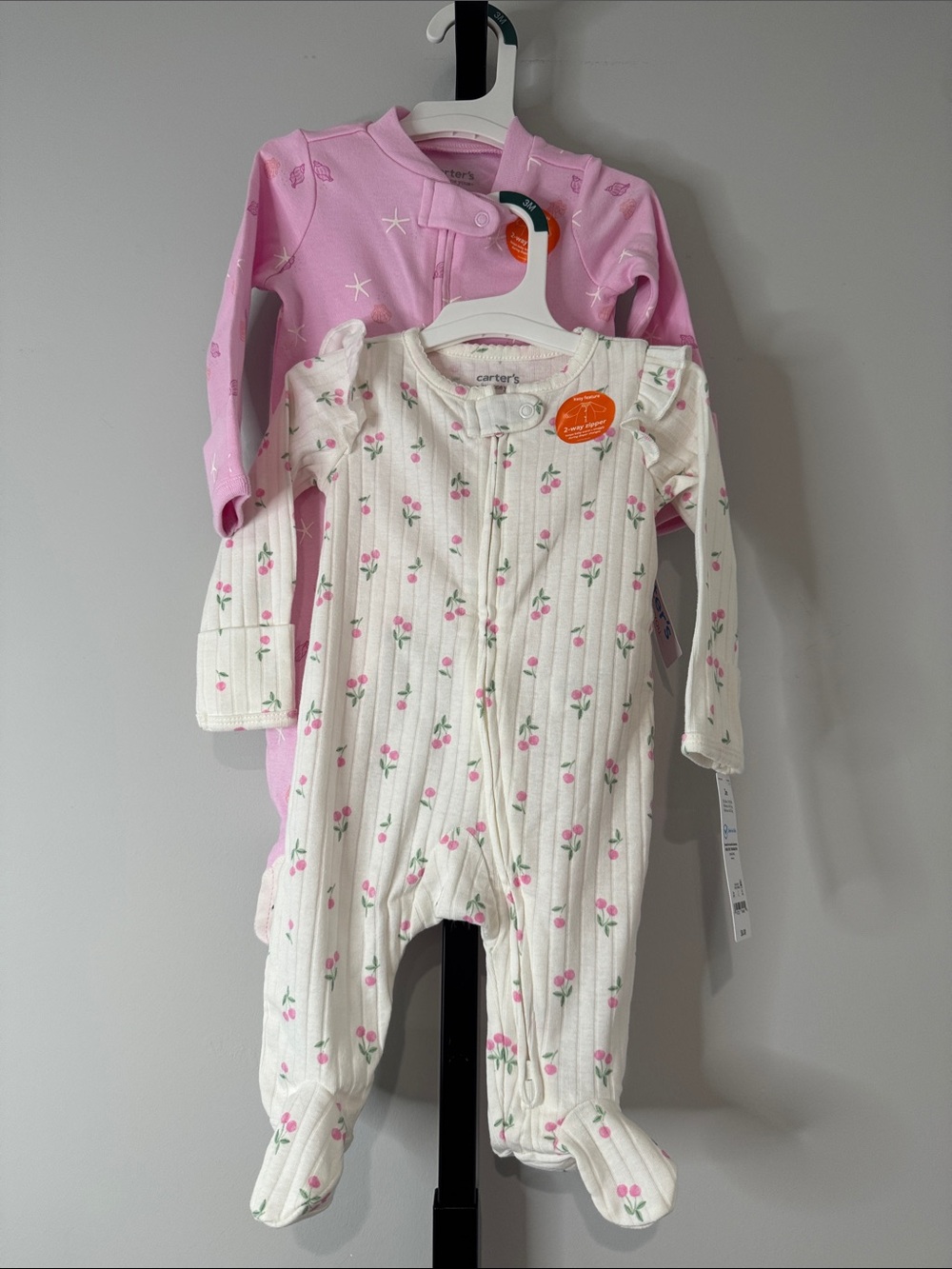 Carter's Baby Girl Footed Sleepers Size 3 Months New NWT